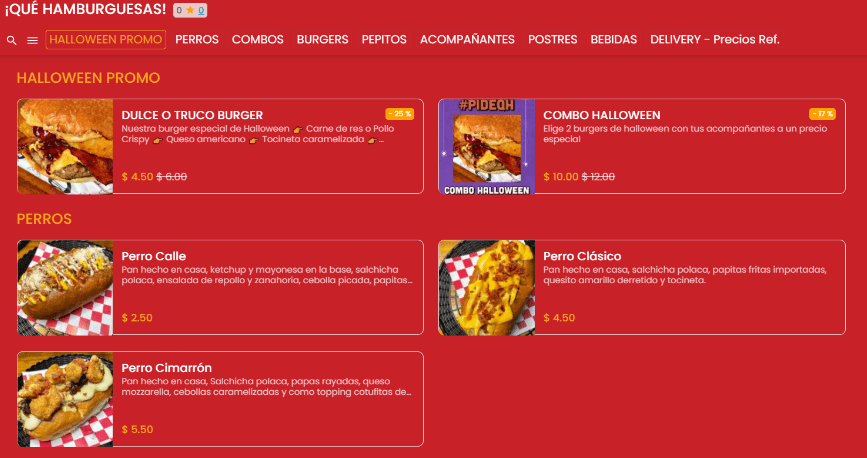 Olaclic Menu