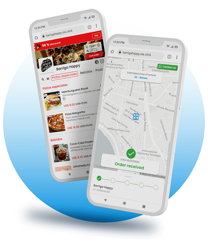 Ejemplo de Olaclick menus