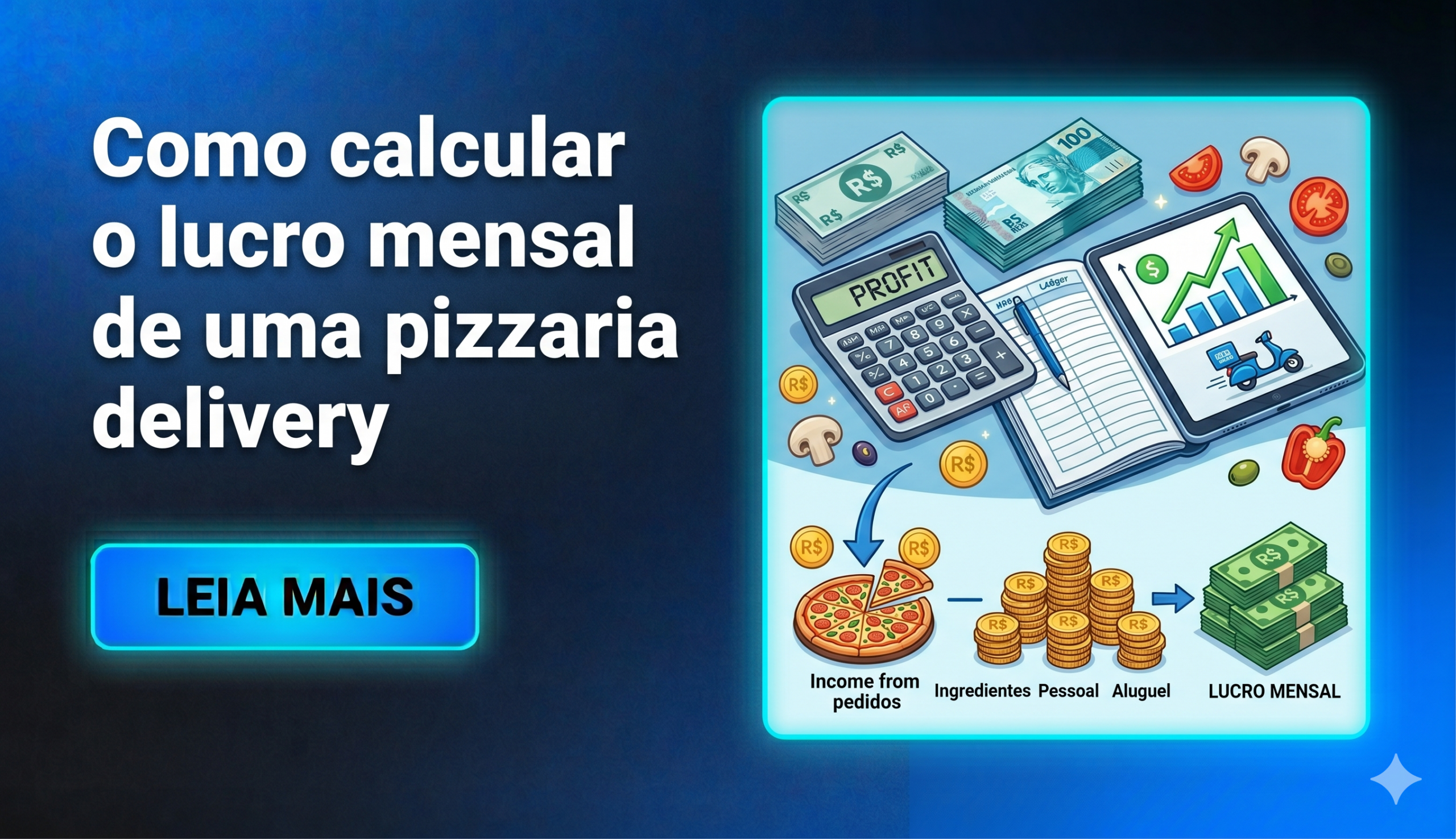 lucro mensal de uma pizzaria delivery