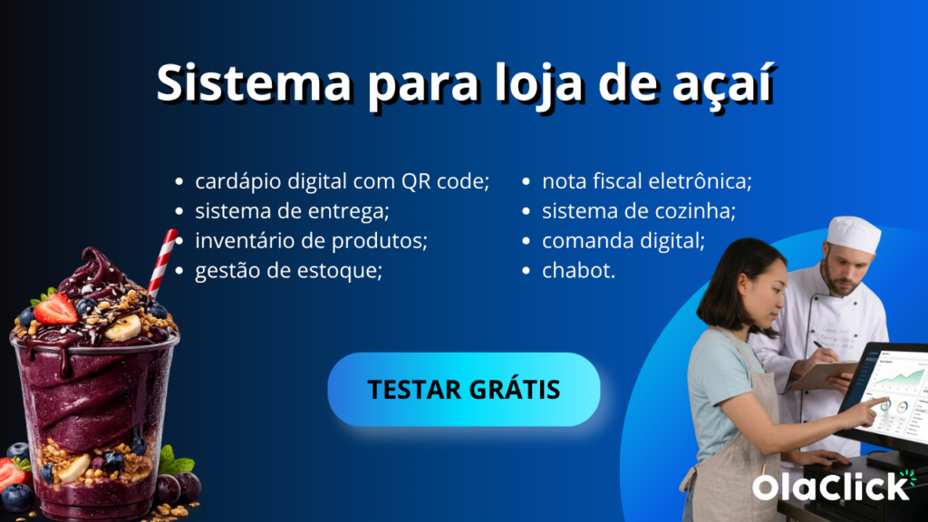 sistema para loja de açai